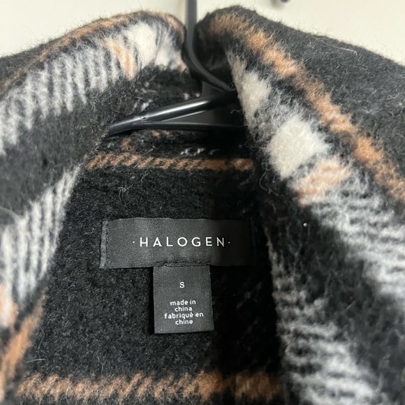 🔴Plaid wool cropped trench jacket overcoat - Picture 6 of 9